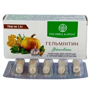 Фітосвічки Гельмінтин 10 шт. &ndash; природний антипаразитарний комплекс Рослина Карпат 484812 484812 фото